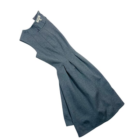 fit and flare cute sleeveless round neckline grey dress sz med Monteau - Picture 7 of 13